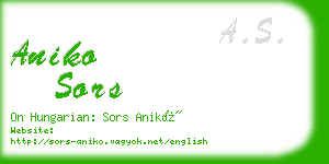 aniko sors business card